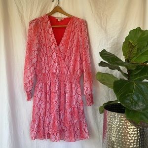 Snakeprint / Python V-neck dress